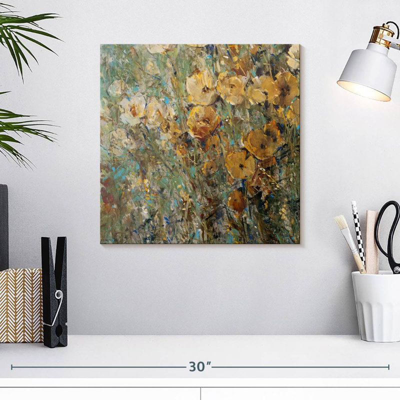 Amber Poppy Field I, 16" H x 16" W