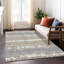 Tapis taupe en polyester tissé à la machine Lamanna-95453857