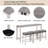 4 Piece Bar Table Set With Power Outlet And 3 Padded Stools-1724578292