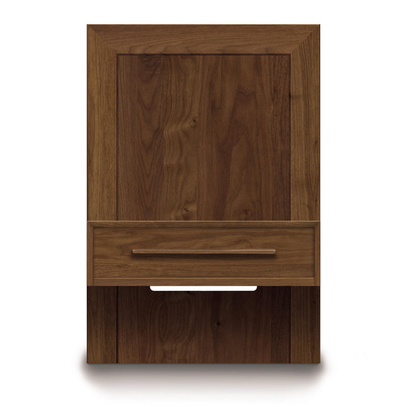 Moduluxe 1 - Drawer Solid Wood Nightstand, Natural Walnut
