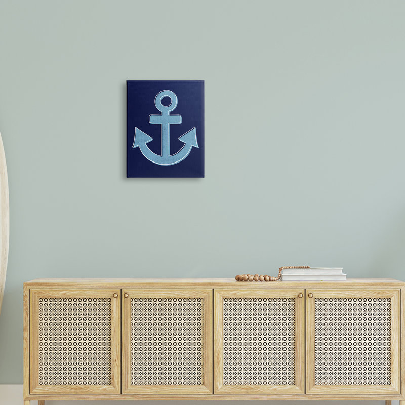 Ancrage audacieux et contour blanc, Plaque murale, H 16 po x l 16 po x P 1,5 po