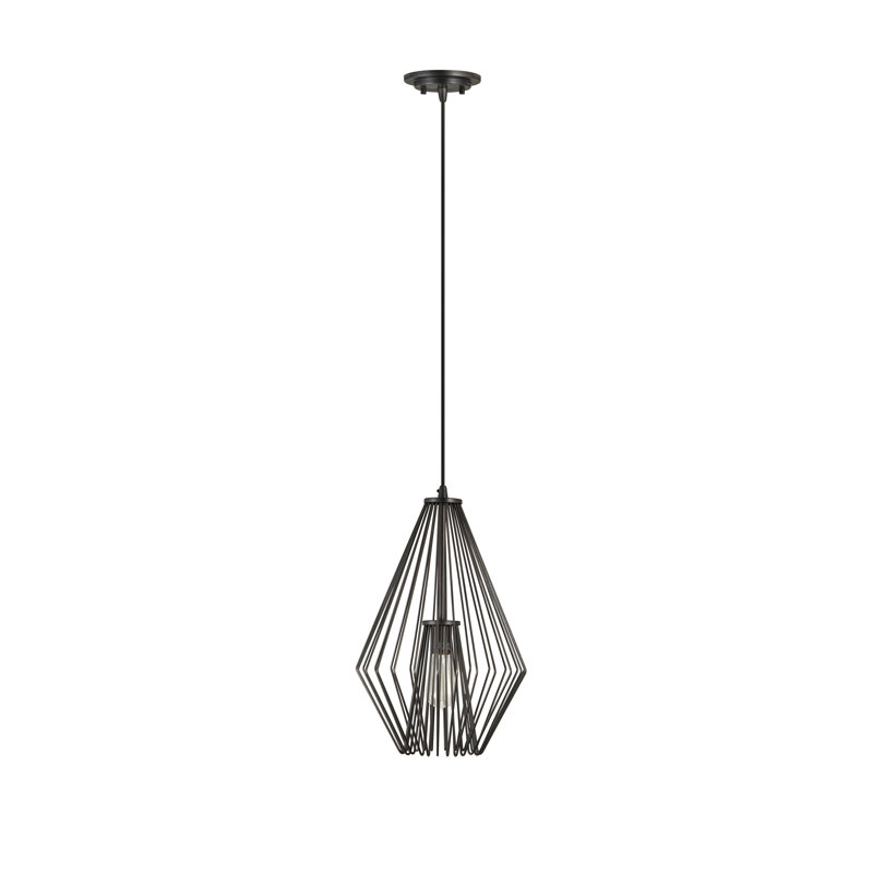 Adaela - 1 lumière géométrique simple, Bronze plaqué, H 21,5 po x l 12,25 po x P 12,25 po
