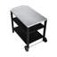 Chariot de barbecue extérieur à 3 niveaux avec surface en acier inoxydable, roues de table de préparation barbecue, barre de service roulante pour patio et cour arrière, support de four à pizza en noir, construction, grand rangement, stable