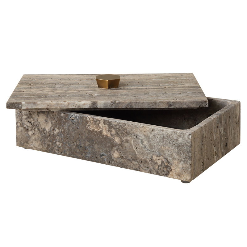 Boîte en pierre de travertin Brayden Studio® Ciske