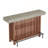 62.99 Inch Red Brown & Gray Cement Home Bar Unit for Living Room Entertainment