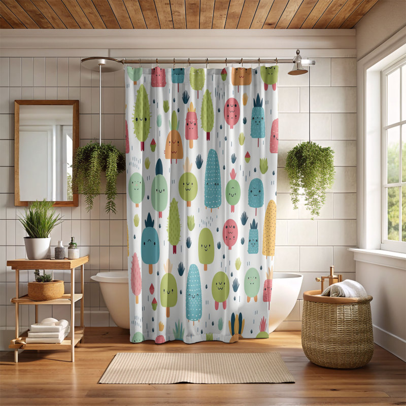 Rideau de douche Playful Paradise - Premium, H 74 po x l 71 po