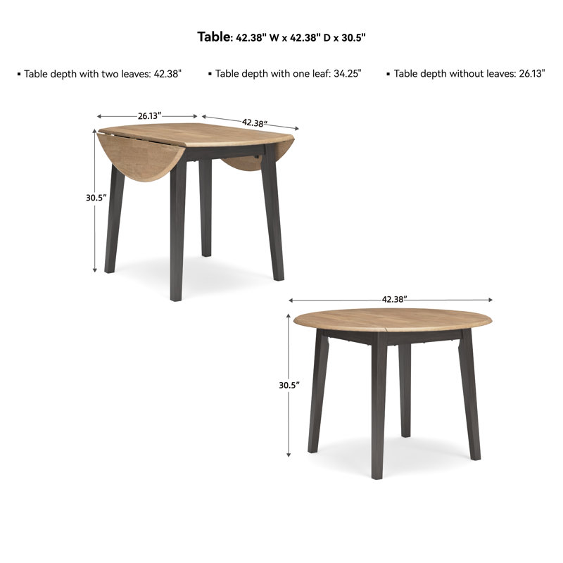 Beige and Brown Reclaimed Wood Round Extendable Dining Table