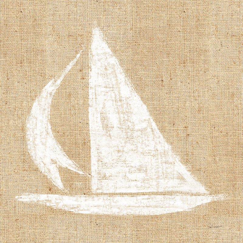 Driftwood Coast II White Burlap by Sue Schlabach - Wrapped Canvas Painting, 30cm H x 30cm W