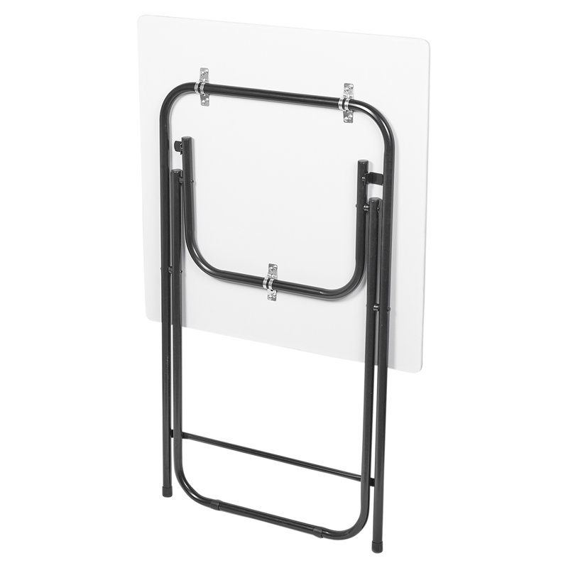 Hawkinsville Square Folding Table, White, 75cm H x 60cm W x 60cm D