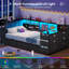 Single Bed Frame with Storage, 9 Drawers, LED Lights and Charging Station, Single Beds with Study Desk & Upholstered Headboard, Reversible Corner Bed Frame, 2 AC Sockets, 2 USB Ports-959063647