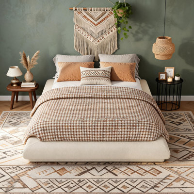 Full Cloud-Style Floating Upholstered Platform Bed Frame