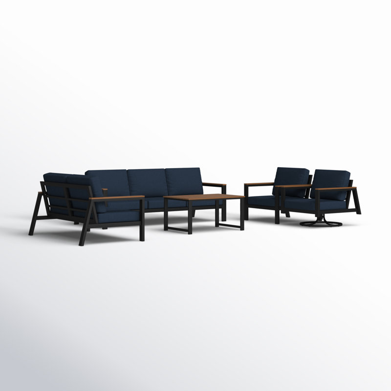 Townsend 7 - Person Patio Conversation Set with Cushions, Canvas Navy Sunbrella® Canvas