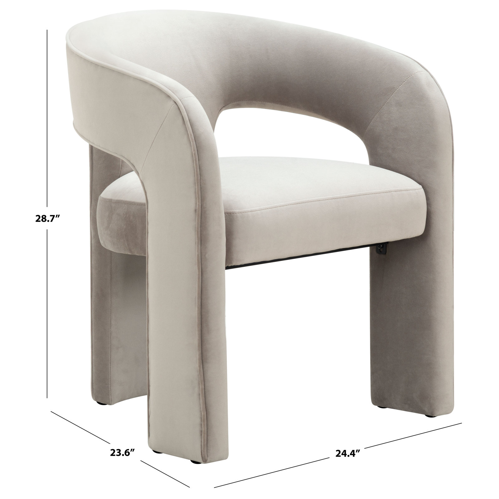 Meline Dining Chair, Light Brown Velvet