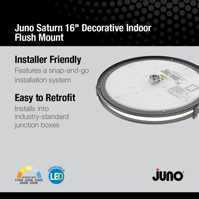 Dreden Acrylic LED Flush Mount, Black