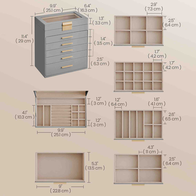 Jewellery Box +, Dove Grey