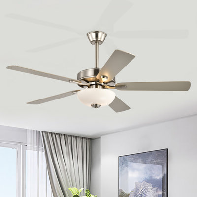 52-in 5-blade Reversible Ceiling Fan With Led Light And Remote Control