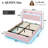 Floating Queen Bed Frame With LED Light, Upholstered Platform PU Leather Bed With Charging Station & Wingback, Diamond Tufted Storage Headboard & Footboard, No Box Spring Needed-229620247-229620241