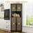68" Corner Kitchen Pantry With 4 Doors And Adjustable Shelves-1859421548