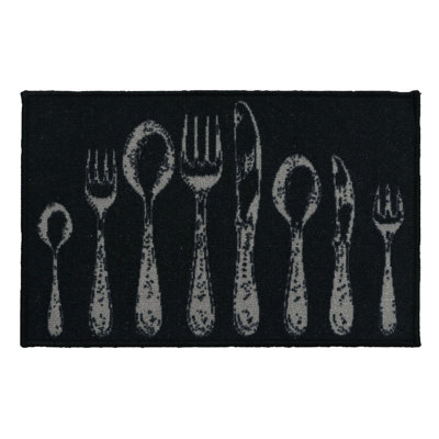 Tapis de cuisine luxueux Comfort Chef, conception de coutellerie, profil bas, ajustement universel, l 32 po x l 20