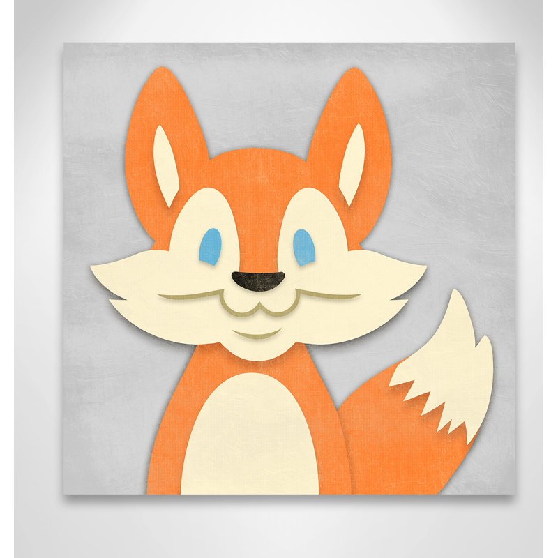 «Cheery Fox», impression sur papier, H 16 po x l 16 po x P 1,5 po, Toile