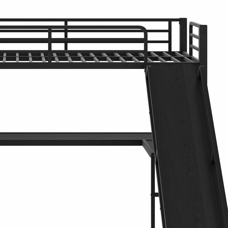 L-Shaped Bunk Bed With Loft Bed, Slide And USB Ports, Twin XL over Queen over Twin