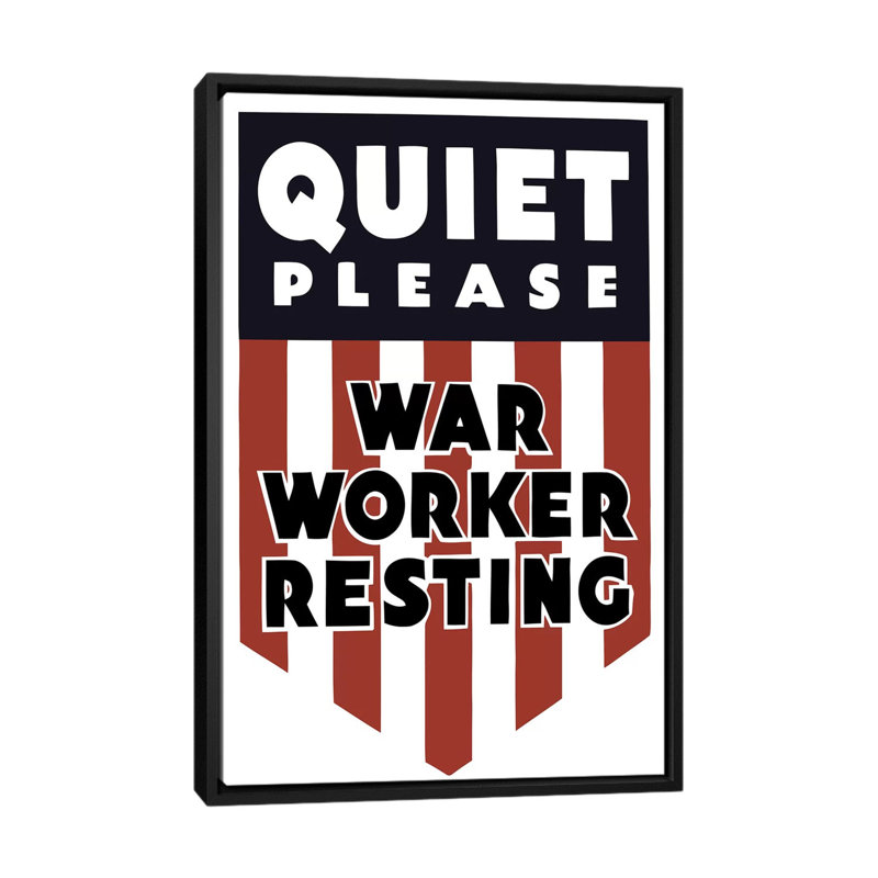 «Vintage War Affiche with a Shield», affiche vintage sur toile, H 26 po x l 18 po x P 1,5 po, Toile avec cadre noir