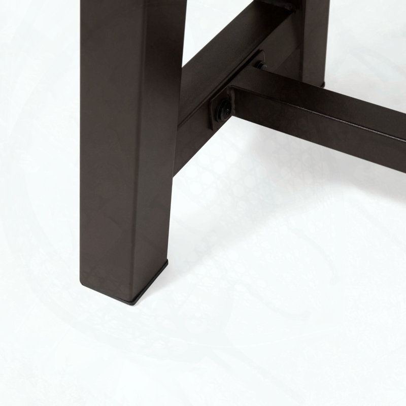 Outdoor Acacia Wood Patio Bench with Slatted Seating and A-Frame Legs, Dark Gray