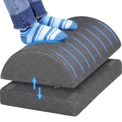 Foot Rest,Desk & Gaming Accessories,Foot Rest for Under Desk at Work,Comfortable Footrest with 2 Adjustable Heights & Removable Cover, Office Desk Accessories（Gray）
