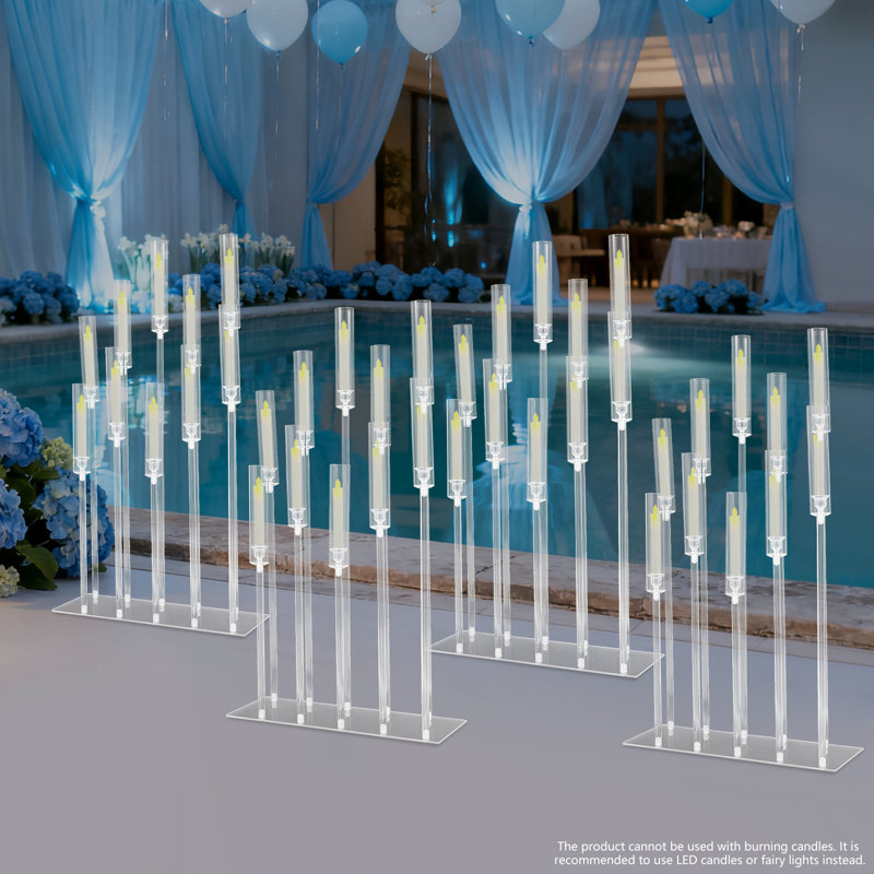 4Pcs Acrylic Candle Holders, 10, 42.52" H x 11.02" W x 11.02" D