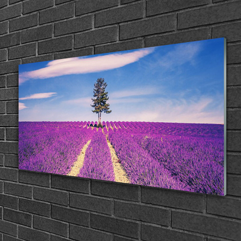Landscape Meadow Tree - Unframed Photograph on Glass