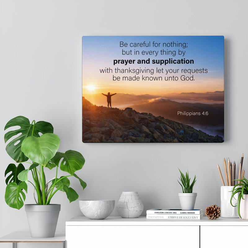 Prayer And Supplication Philippians 4:6 - Wrapped Canvas Print, 30cm H x 41cm W