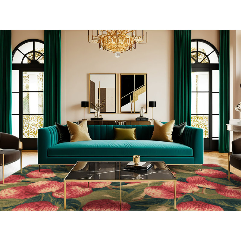  Washable Lychee Fruits Area Rug, Rond 8 pi