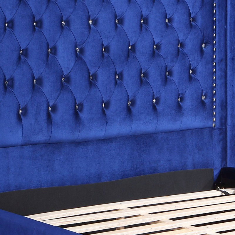 Shiloh Upholstered Bed, Blue, Queen
