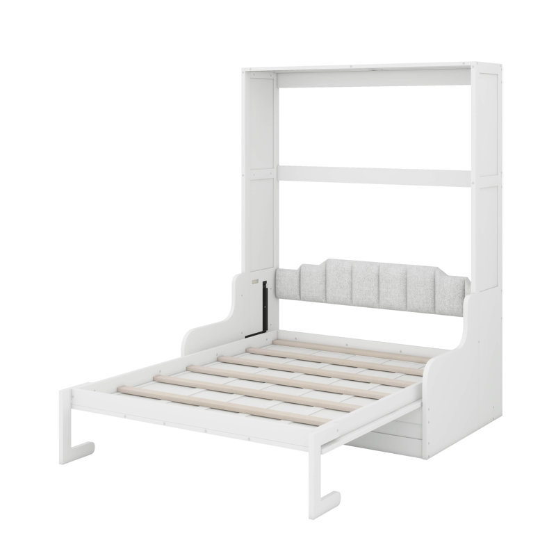 Grand lit escamotable avec coussin, Blanc