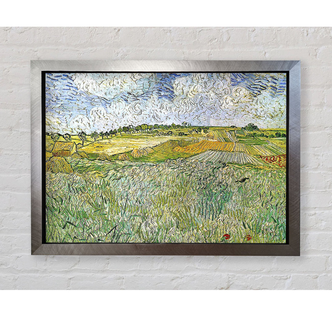 Van Gogh Auvers mit Regenwolken - Einzelner Bilderrahmen Kunstdrucke