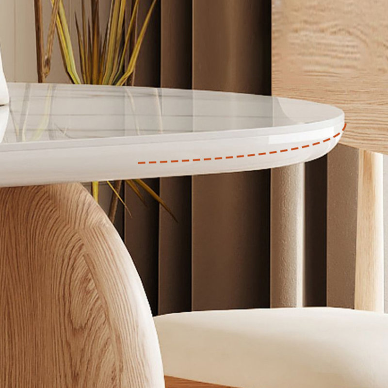 Simple and modern dining table with rock slab., 29.52"H x 70.86"L x 31.49"W