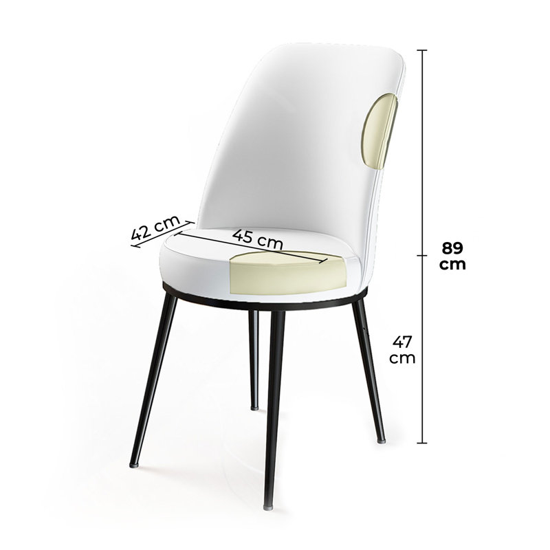 Ensemble de chaises modernes 6 pièces, gris et noir | Cadre 100% métal, tissu Babyface, 17,7 x 35,0 x 16,5 pouces | Mousse 18 pour le dossier et 22 mousse pour le siège | Élégant, durable, parfait pour la salle à manger et les espaces de vie