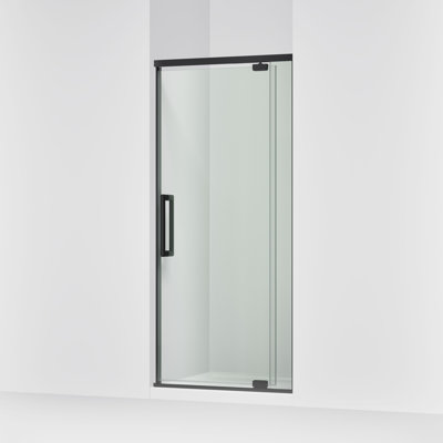 Porte de douche pivotante H 76 po avec verre épais 5/16 po