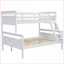 Structure de lit simple au-dessus d'un lit superposé double avec bois de pin et amp; Panneau de fibres à densité moyenne - aucun sommier nécessaire, blanc pour la chambre à coucher
