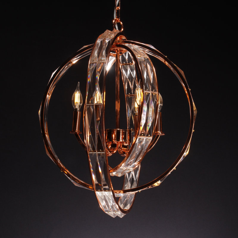 6 - Light Dimmable Globe Chandelier