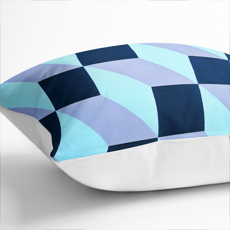 State Harlequin Square Throw Cushion, 40cm H x 40cm W x 15cm D, White