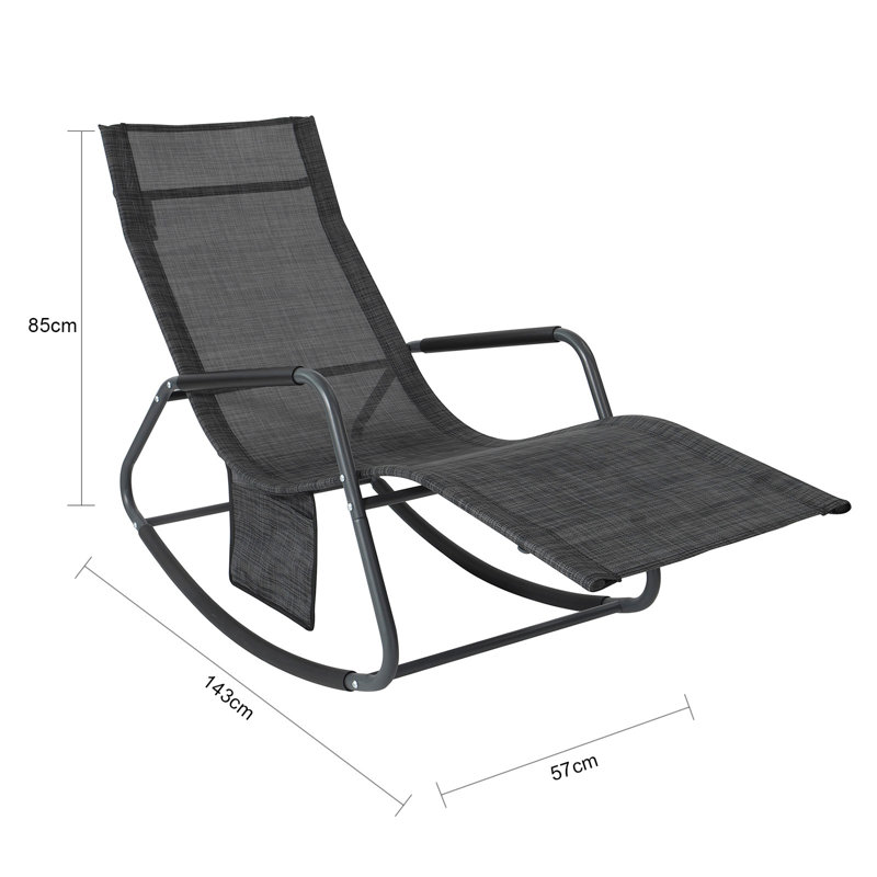 Horance Single Chaise, Black