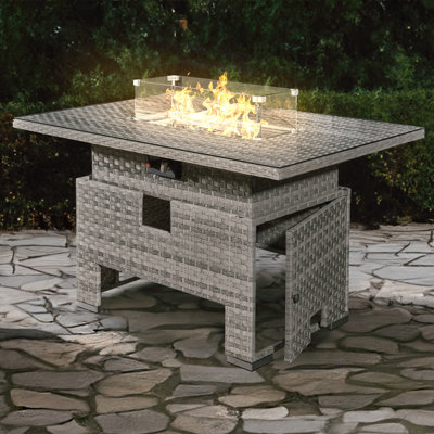 Icarus Rattan Rising Firepit Table