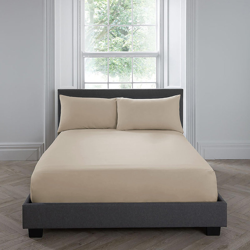 200TC Plain Dye 100% Cotton Fitted Sheet, Super King (6')