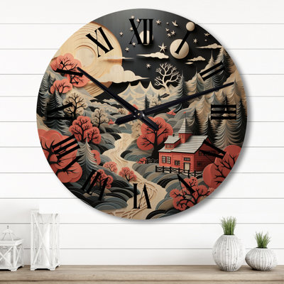 Horloge murale en bois massif Orenda