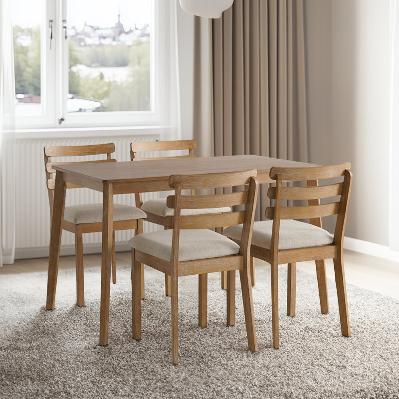 Dejhana 5 - Piece Solid Wood Dining Set