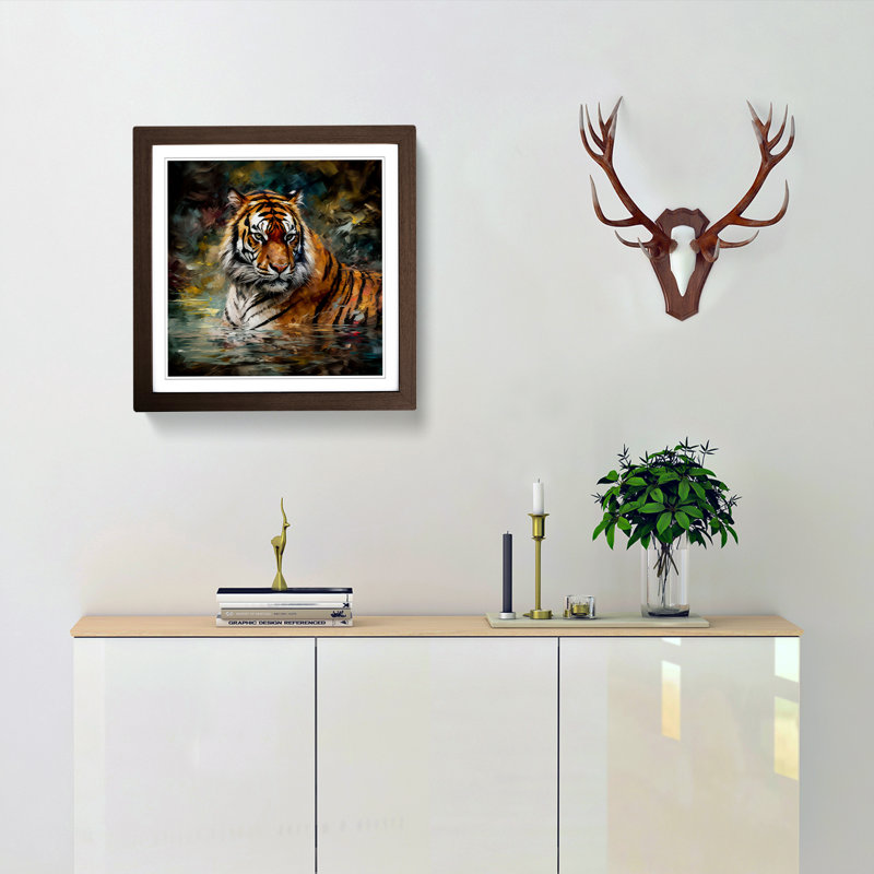 Tiger Impressionism No.1 - Framed Print, Walnut