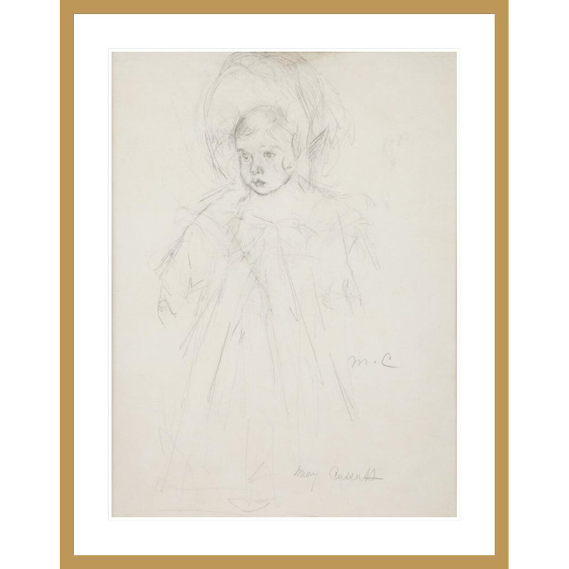 Étude de jeune fille par Mary Cassatt, impression giclée encadrée, H 41,5 po x l 32,7 po