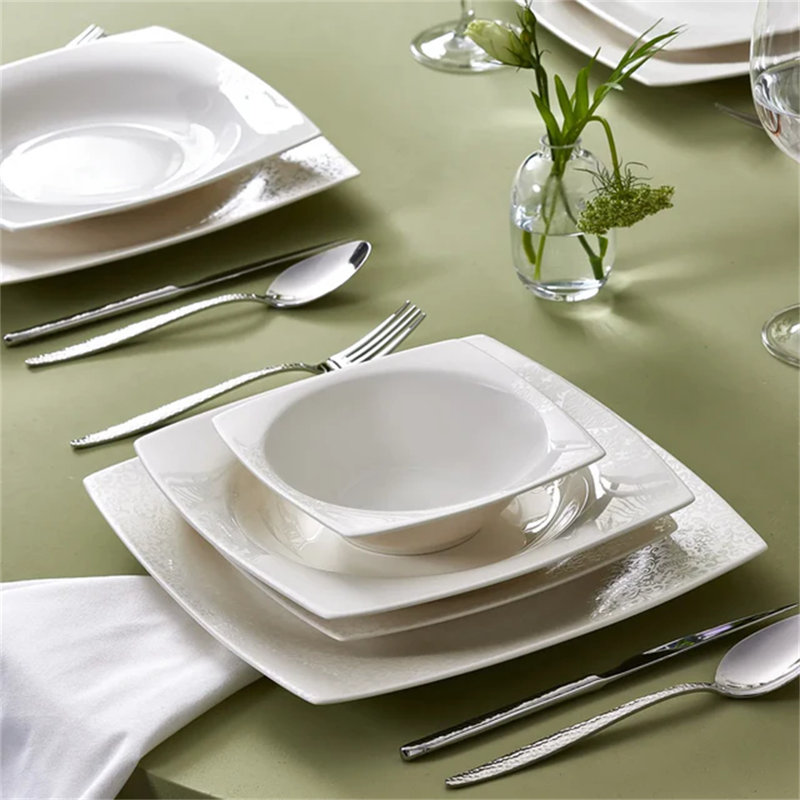 Piece Porcelain China Dinnerware Set - Service for 6
