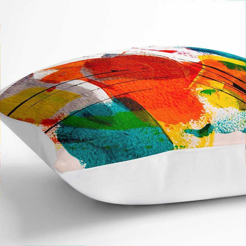 Abstract Square Throw Cushion, 55 x 55 cm, White